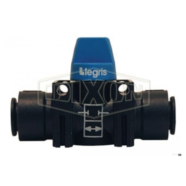 Dixon Legris by Composite Mini Ball Valve, Tube Connection, 145 psi Pressure, Nylon Body 79105600 - main